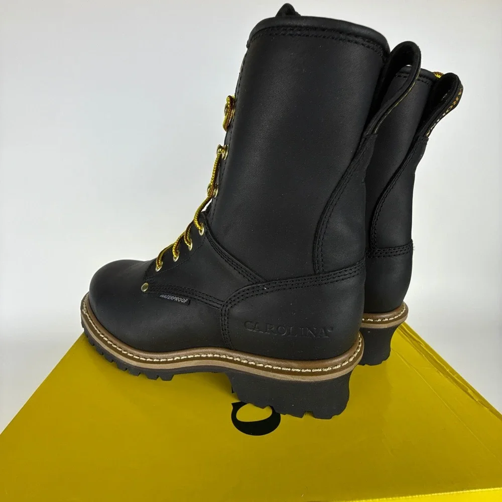 Carolina 8 Inch Steel Toe Logger Boots Mens 9 2E Black‎ CA9823 Waterproof
